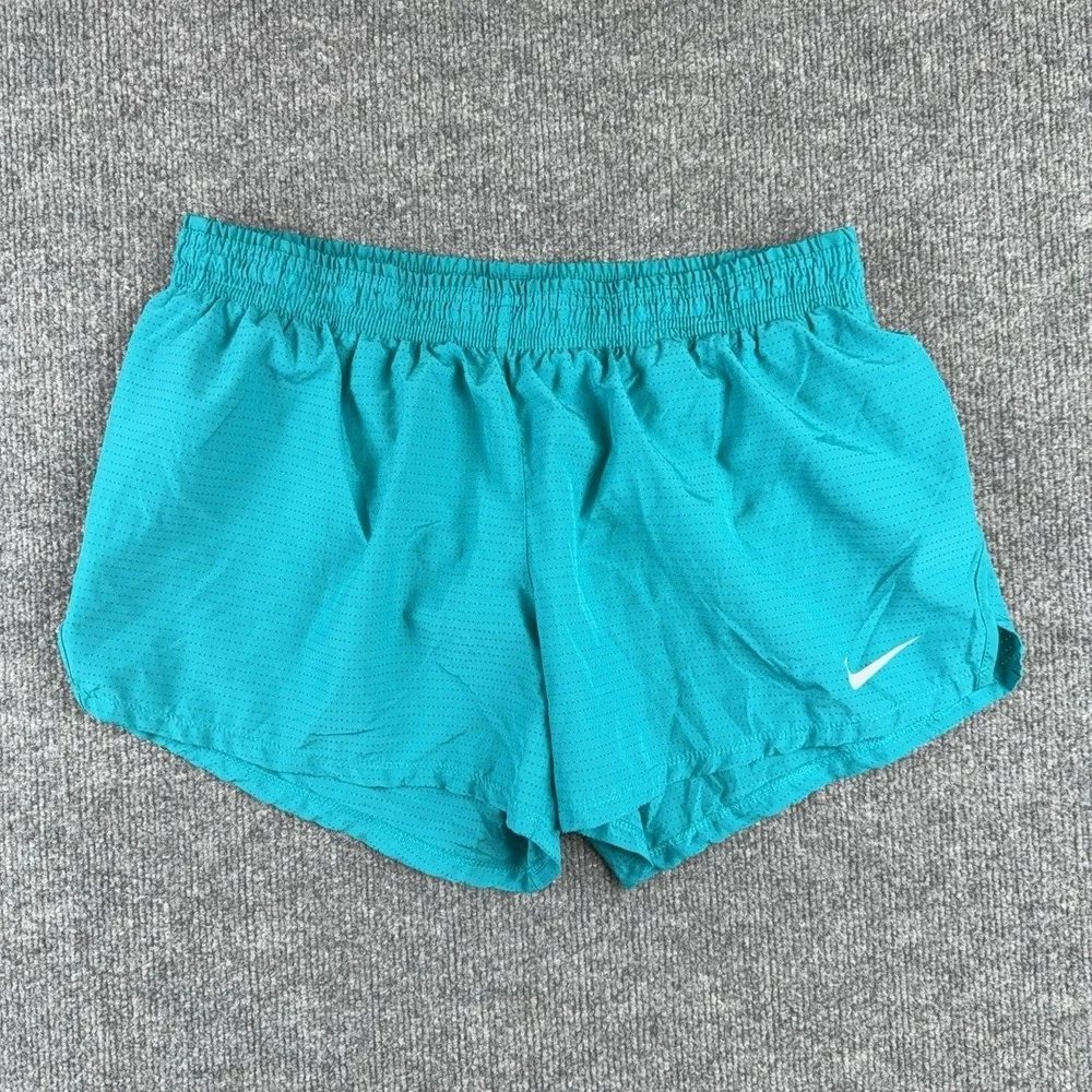 Nike Shorts Womens Large Blue Mesh 4 Inseam Dri-FIT Lined Running Gym Athletic